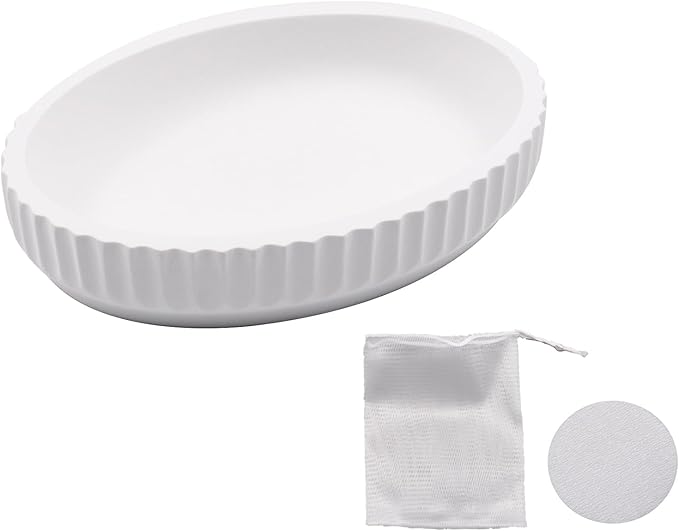 Soap Dish for Bar Diatomaceous Earth Soap Holder Bathroom Trays,Water Absorbent Stone Shower Soap Holder Sponge Holder Bathroom Shower Accessories