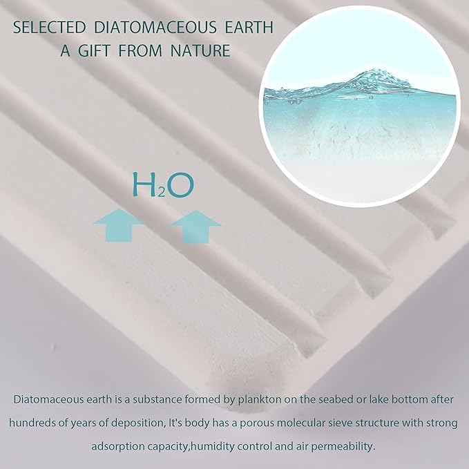 6 PCS Diatomite Soap Dish Set, Water Absorbent & Quick-Drying, Grooved Design, Eco-Friendly Stone Soap Holder for Kitchen, Bathroom& Plants & toiletries MP10