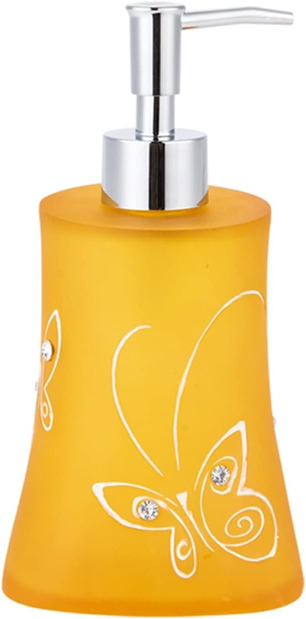 Hand Soap Dispenser Amber Resin Bathroom Accessories Set Yellow Orange Soap Dish Mouthwash Cup Toothbrush Holder Soap Dispenser Lotion Bottle Soap Dispensor,Soap Dispenser