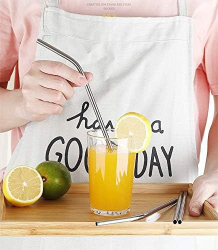 Reusable Metal Bent Straws 50pack in Bulk,10.5inch Stainless Steel Drinking Straws for 30oz/20oz Tumblers Yeti Cups Child Metal Straws(New All bent 50pcs -10.5" Silver)