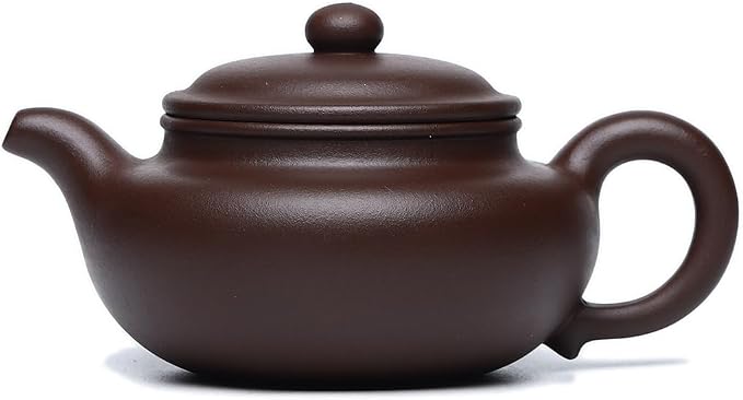 Artisan Yixing Clay Teapot 12.8 Oz,Handmade Zisha Tea Pot -Fanggu | Offical Craftswoman 50% Handmade,Genuine Real Yixing Purple Clay,Infuse Brew Kungfu Tea Maker