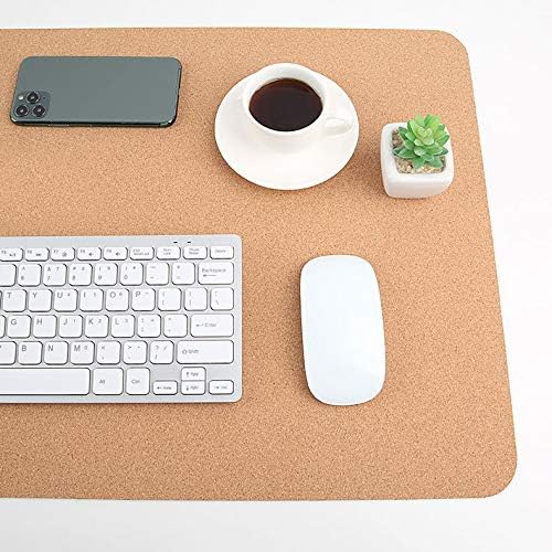 Ruby Lil Natural Cork & Leather Desk Writing Mat, Dual Use Desk Matt for Desktop,Multifunctional Office Desk Pad, PU Leather Mouse Pad,Beige,31"x 16"