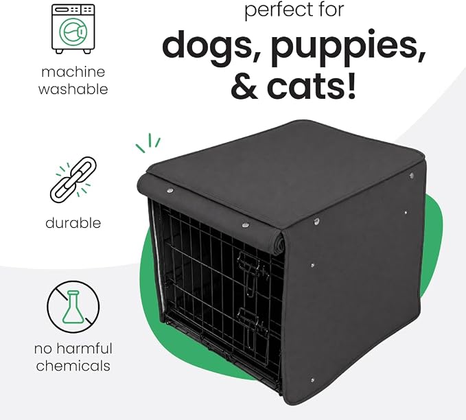 Molly Mutt I'm a Realist Dog Crate Cover, 100% Cotton Canvas Cover with 2 Roll-Up Panels, Ideal for Dog or Cat Crate, Durable, Washable, and Free of Harmful Chemicals, 36" x 23" x 25"