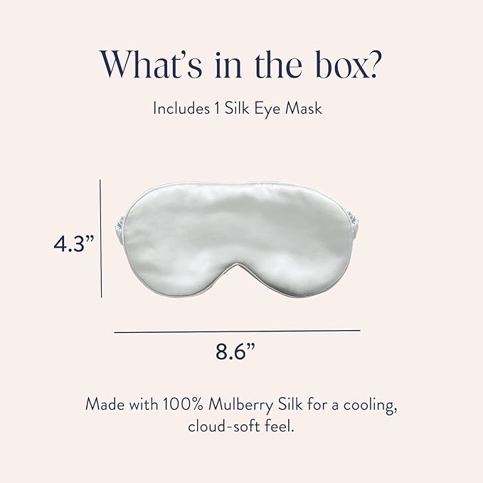 Brooklinen Silk Eye Mask for Sleeping – Ivory, 100% Mulberry Silk Sleep Mask with Soft Elastic Strap, Machine Washable, Breathable & Cool-to-the-Touch – Ideal for Sleeping & Traveling