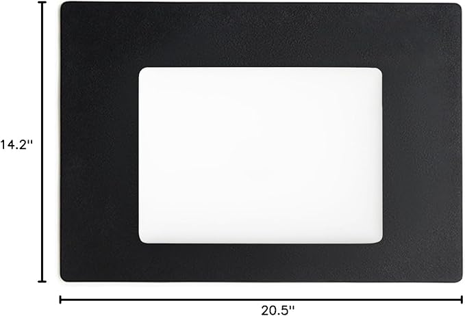 Leatherology Premium Black Full Grain Leather Modern Conference Pad – Slim Desk Mat for Laptop, Keyboard & Mouse | Professional Workspace
