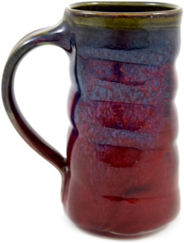 Plum Perfect Spiral Stoneware Mug, American Made Pottery, 14 oz