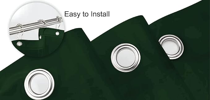 Dependable Industries inc. Essentials EVA Shower Curtain Liner - Water-Resistant, Rustproof Metal Grommets, 3 Magnets Bottom, Easy Clean, 72" x 72" Size (Hunter Green)