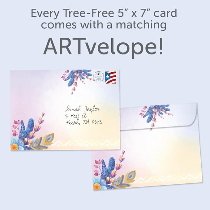Tree-Free Greetings - Birthday Cards - Artful Designs - 2 Cards + Matching Envelopes - Made in USA - 100% Recycled Paper - 5 x 7 - Warm Kind Gentle (GT65336)