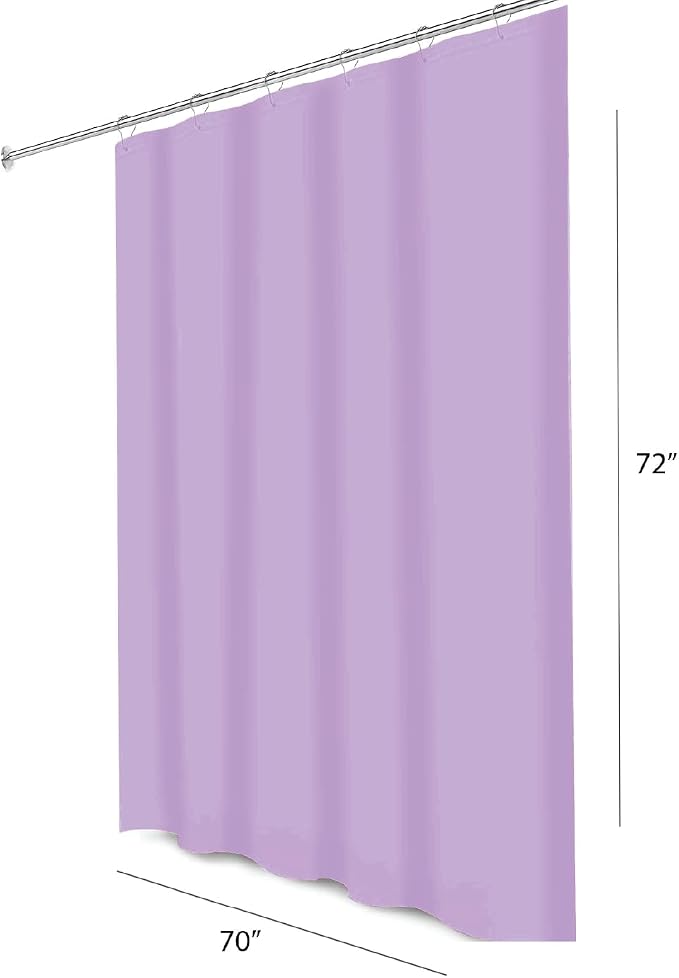 Home Expressions 6 Gauge PEVA Liner Magnetic Shower Curtain Liner 70"x72" (Lilac)