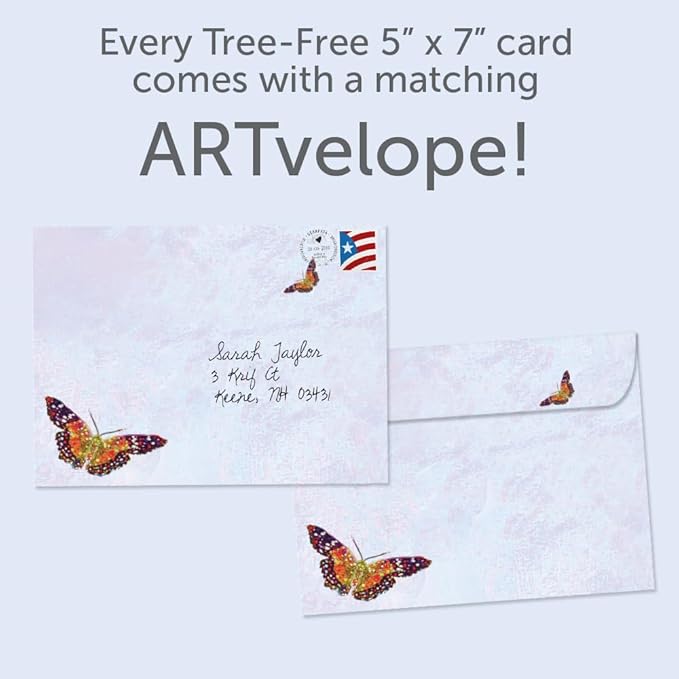 Tree-Free Greetings - Birthday Cards - Artful Designs - 2 Cards + Matching Envelopes - Made in USA - 100% Recycled Paper - 5 x 7 - Everywhere You Go (GT65315)