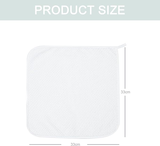 MaopaoBeauty Washcloth Set for Bathroom - Quick Drying - Ultra Soft Microfiber Absorbent Towel for Bath Fitness, Gym, Shower, Hotel, and Spa - 13x13 Inch | Set of 6, White