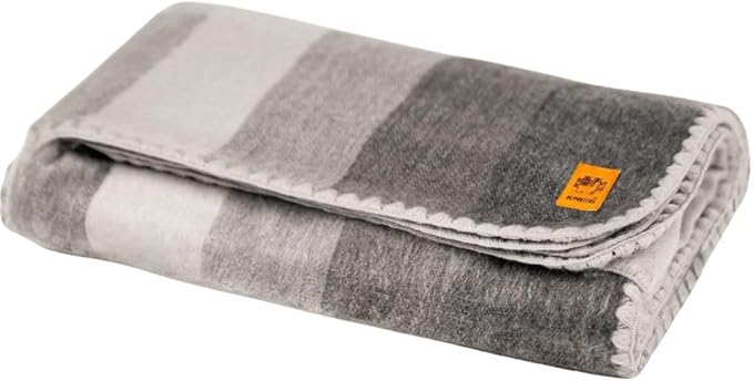ALPAKITAS Alpaca Wool Blanket - Throw Size Bed Blanket - Alpaca Throw Blanket - Best Gift & Warm Blanket, Lightweight, Couch Blanket or Camp - Outdoor Blanket - 64 x 45 Inches (Gray)