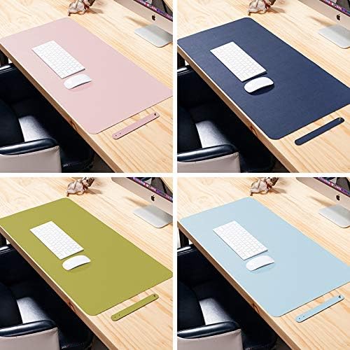 Ruby Lil Natural Cork & Leather Desk Writing Mat, Dual Use Desk Matt for Desktop,Multifunctional Office Desk Pad, PU Leather Mouse Pad,Light Blue,47"x 24"