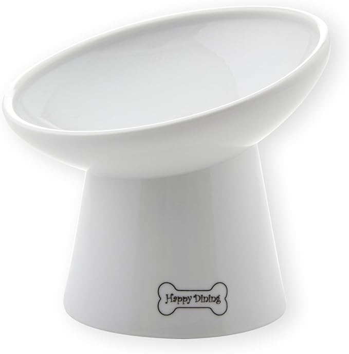 Necoichi Raised Dog Food Bowl, Elevated, for Dogs and Cats, Pets Feeding Feeder Non-Slip for Small Dogs Dishwasher and Microwave Safe, No.1 Seller in Japan! (Dog, Extra Wide Tilted)