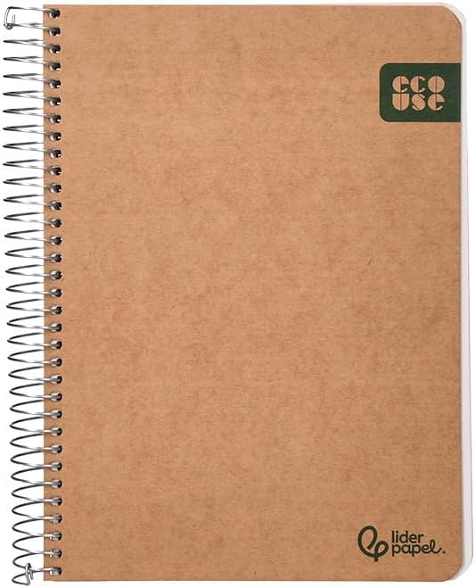 Liderpapel Spiral Notebook A5 Cardboard Cover Kraft Backed 120H Paper 100% Recycled 80 g Smooth