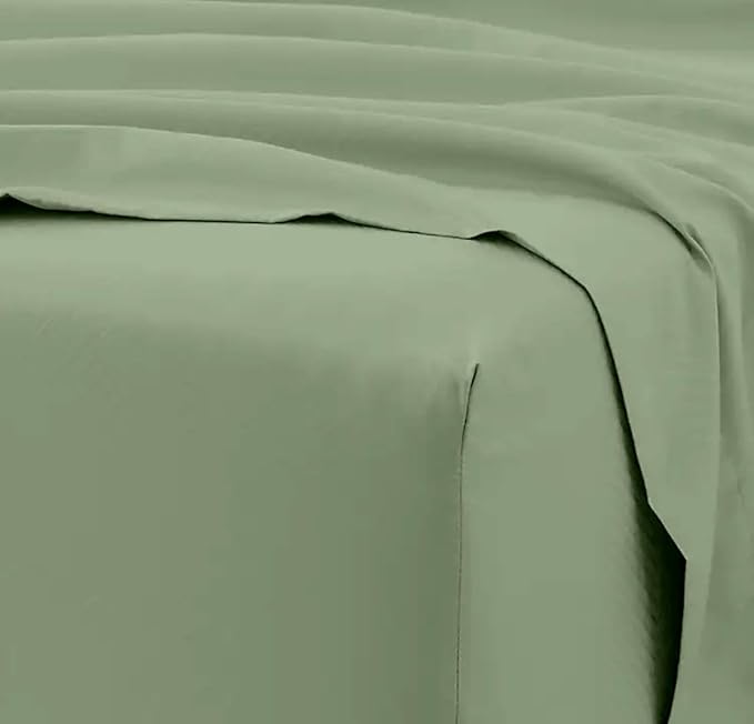 Femini Fashion 100% Organic Cotton Bed Sheets 800-Thread-Count, 16-Inch Deep-Pocket, Luxury Breathable Crisp 4-Piece Bed Sheet Set (1 Flat Sheet, 1 Fitted Sheet, 2 Pillowcases) - Cal-King, Sage