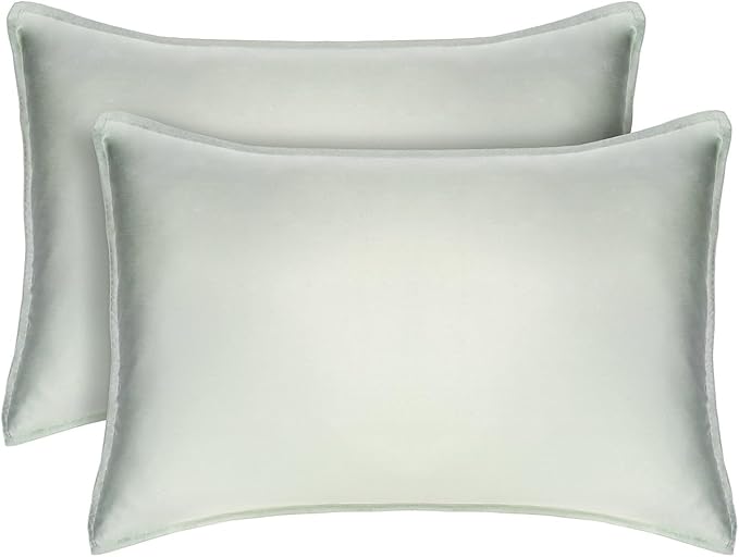 Tafts Pillow Cases Queen Size - Pure 100% Viscose Derived from Bamboo Luxuriously Soft, Silky, Cooling, Double Stitched, Envelope Closure (2 Pillowcases, Sage Green)