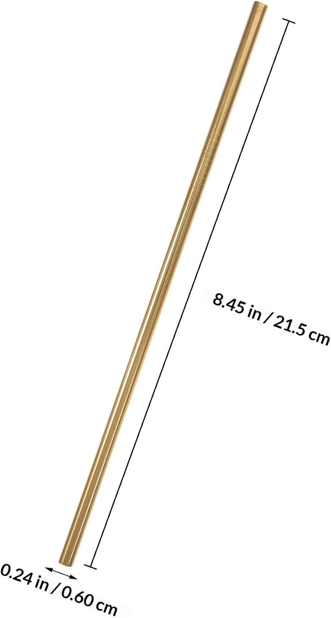 Reusable Stainless Steel Drinking Straws Set of 6 with Cleaning Brush, Smooth round Mouth, Burr-free Metal Juice Straws for Party Drinks and Everyday Use