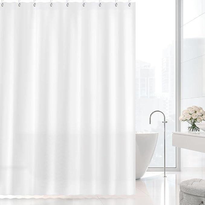 FGY Shower Curtain Liner 72" x 72” Waterproof & Washable PEVA Shower Liner with 12 Metal Grommet (White)