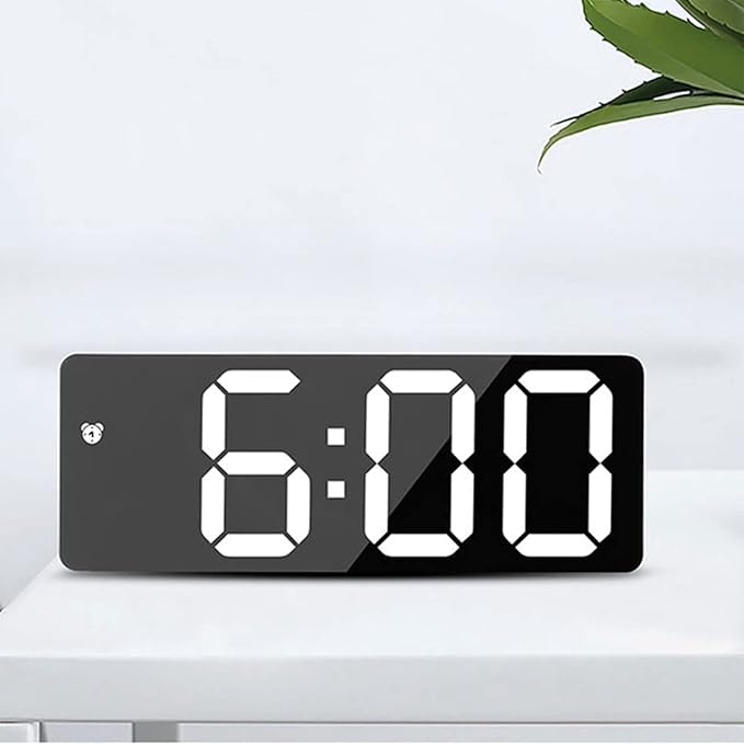 Smart Digital Alarm Clocks for Bedrooms, Big Display Plug in Simple Basic Digital Clock, LED Screen, Snooze, Dimmable, Temperature, Date, Small Electronic Desk Clock for Kitchen Office