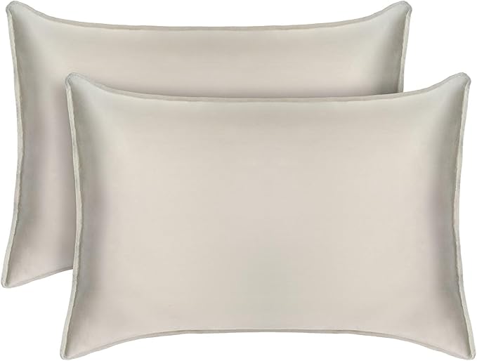 Tafts Pillow Cases King Size - Pure 100% Viscose Derived from Bamboo Luxuriously Soft, Silky, Cooling, Double Stitched, Envelope Closure (2 Pillowcases, Beige)