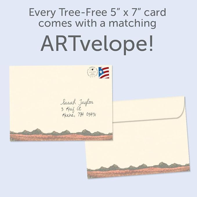 Tree-Free Greetings - Birthday Cards - Artful Designs - 1 Card + Matching Envelope - Made in USA - 100% Recycled Paper - 5"x7" - Colorful Foliage (GO65461)