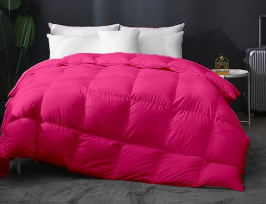 Eco Friendly Box Pleated Twin/Twin XL Comforter Duvet Insert Hot Pink-Soft Plush Fiber Fill,1000-TC Insert 100% Microfiber Cotton Down Alternative Comforter Soft (68 x 90 Inches)
