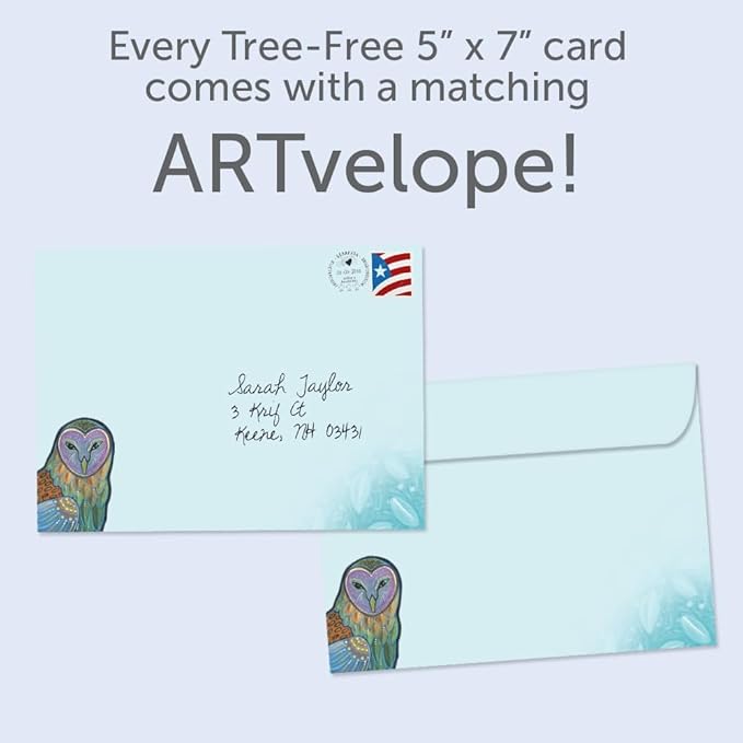 Tree-Free Greetings - Birthday Cards - Artful Designs - 2 Cards + Matching Envelopes - Made in USA - 100% Recycled Paper - 5 x 7 - Another Year Wiser (GT65317)