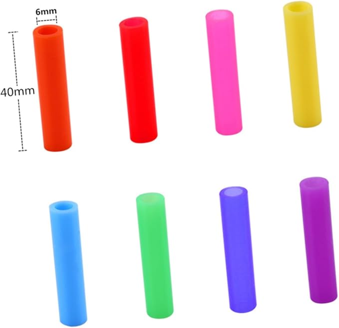 304 Stainless Steel Reusable Drinking Straws Set 8pcs Curved and Straight Straws with Food-Grade Silicone Tips Includes Cleaning Brush for Smoothies and Bubble Tea