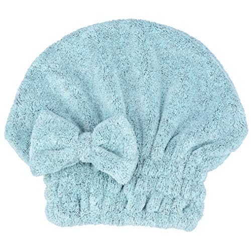 Microfiber Hair Drying Towels Head wrap with Bow-Knot Shower Cap Hair Turban hairWrap Bath Cap for Short or Curly Long & Wet Hair Gift for Women 2pack