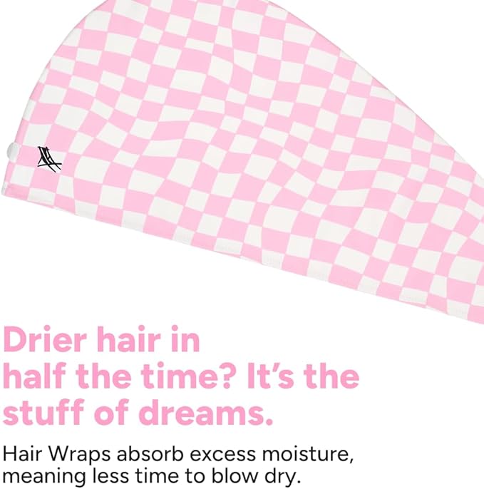 Dock & Bay Turban Hair Towel - for Home & The Beach - Super Absorbent, Quick Dry - Bubblegum Boardwalk