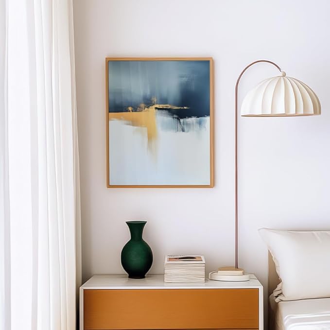 (Unframed) (16x20 Inch) Matte Wall Art Print Of Minimalist Abstract in Golden Highlights - Eco-Friendly Poster, Custom Decor for Home, Office, Bedroom, Bath Room, Living Room, Dining Room, Made in US