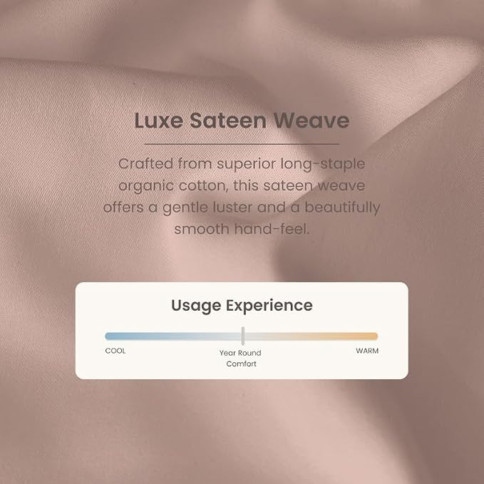 Bioweaves 100% Organic Cotton 1 Twin Fitted Sheet Only | 300 Thread Count Sateen Weave GOTS Certified with Deep Pocket - Dusty Rose