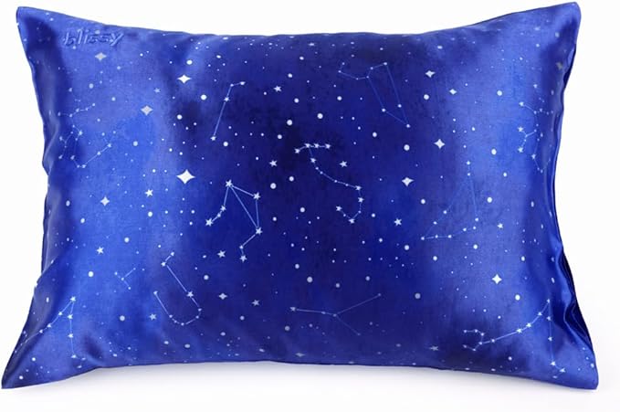 Blissy Silk Pillowcase - 100% Pure Mulberry Silk - 22 Momme 6A High-Grade Fibers - Silk Pillow Cover for Hair & Skin - Regular, Queen & King (Night Sky, Queen)