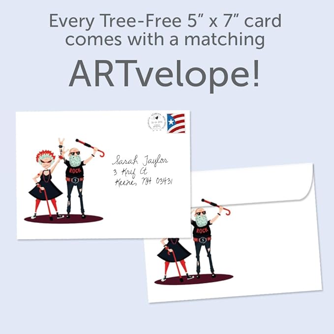 Tree-Free Greetings - Birthday Card - Artful Designs - 1 Card + Matching Envelope - Made in USA - 100% Recycled Paper - 5 x 7 - Growing Old (GO61229)
