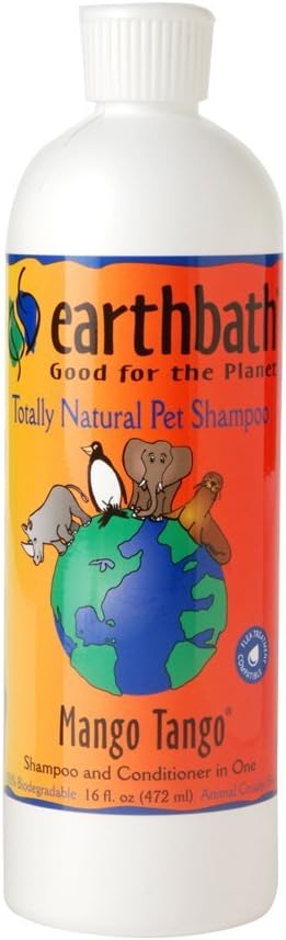 earthbath, Mango Tango 2-in-1 Conditioning Shampoo - Cruelty Free Dog Shampoo and Conditioner, Made in USA, Gentle Dog Conditioner, Best Puppy Shampoo & Puppy Supplies, Safe Dog Wash - 16 Oz (1 Pack)