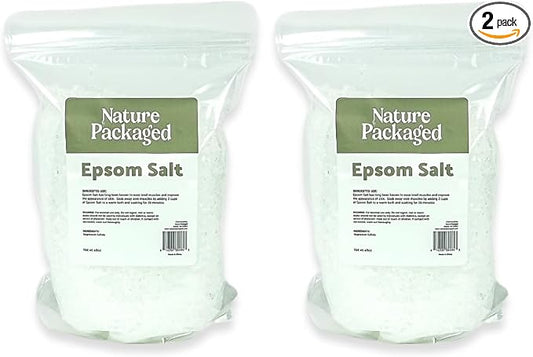 Epsom Salt (48oz) - Direct from The Shore of The Dead Sea - Organic Salt as Body Scrubs, Bath Salt, and Foot Bath Soak 2 Packs