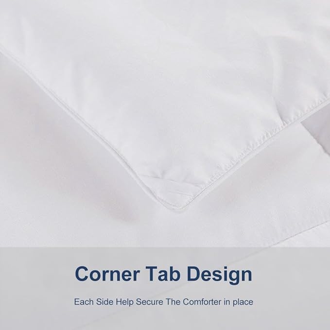 ACCURATEX Duvet Insert Super Queen Comforter 98x98- Fluffy Down Alternative Fill Hotel Collection Comforter,Lightweight Soft All Season Duvet Insert with Corner Tabs - Machine Washable,White