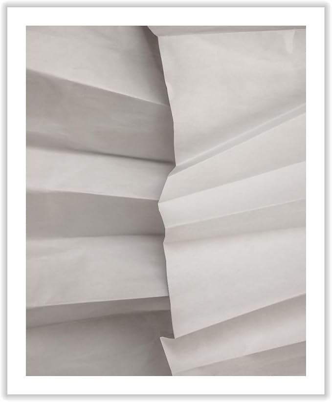 Monem Art Minimalist Folded Paper Texture Print - Neutral Abstract Modern Art Poster - Wall Decor for Living Room, Bedroom or Office - 16x20 ROLLED CANVAS Wall Art by Mareike Bohmer