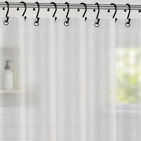 No Smell Shower Curtain Liner 72x72 Frosted - PEVA Plastic Shower Curtain for Bathroom, PVC-Free Waterproof Frosted Shower Liner with Metal Grommets and Magnet-Weighted Bottom Hem - Washable Liner
