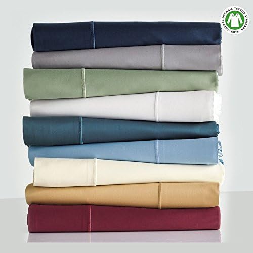 100% Organic Cotton 4 Piece Bed Sheet Set GOTS Certified 300 Thread Count Hypoallergenic Bedding Upto 18 Inch Deep Super Soft Cool Marrow Stitch (Navy Blue, King)