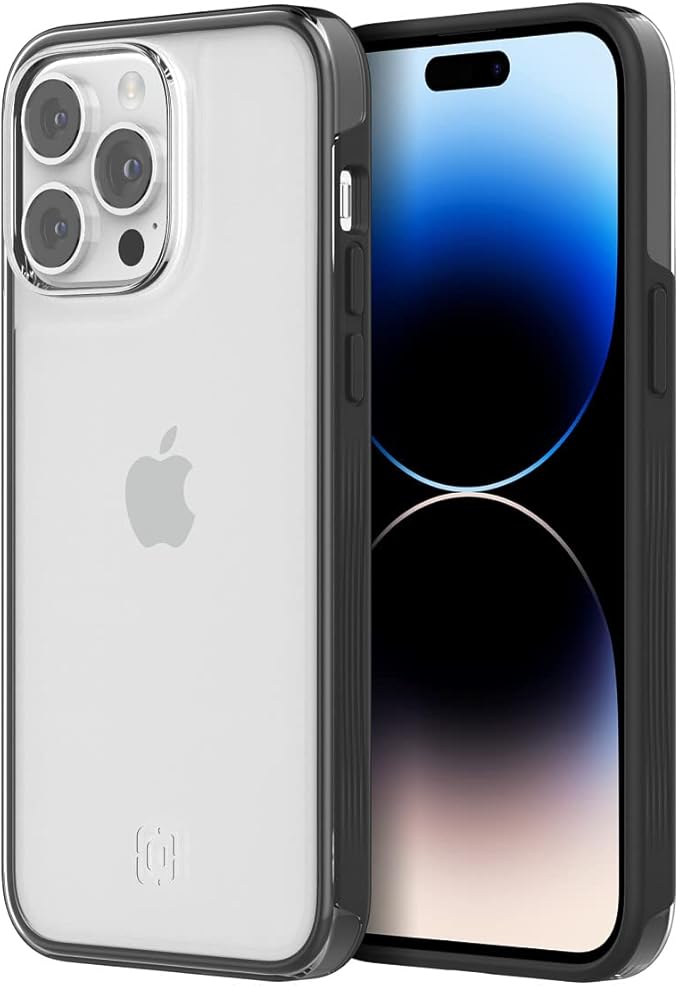 Incipio Organicore Clear Series Case for iPhone 14 Pro Max, 100% Certified Compostable with 14 ft (4.3m) Drop Protection - Charcoal/Clear (IPH-2047-CHLC)