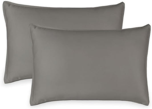 King Pillowcases by Pure Bamboo, Genuine 100% Organic Viscose Derived from Bamboo, Luxuriously Soft & Cooling, Double Stitching, Envelope Closure (2 King Pillowcases, Graphite)