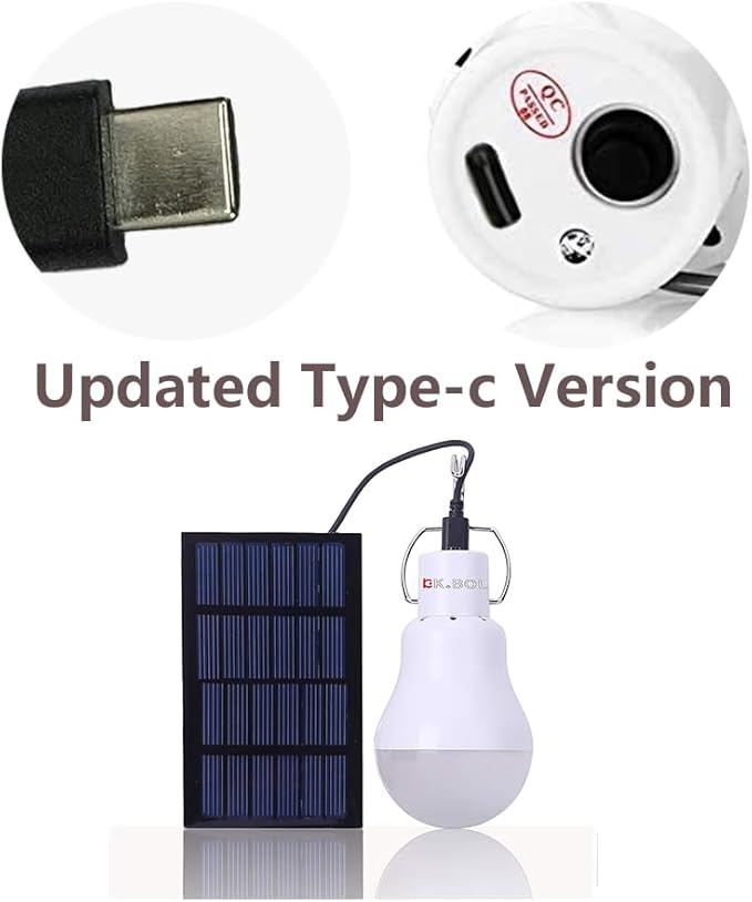 Solar Powered Light Led Bulb Solar Lights Camping Lamp Emergency Light Bulbs Solar Lamp for Home Shed Patio Garden Chicken Coop Barn Pet House Patio Path Deck Lantern