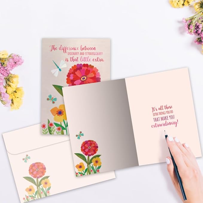 Tree-Free Greetings - Just Because Cards - Artful Designs - 1 Card + Matching Envelope - Made in USA - 100% Recycled Paper - 5"x7" - Be Your Vibrant Self (GO61543)