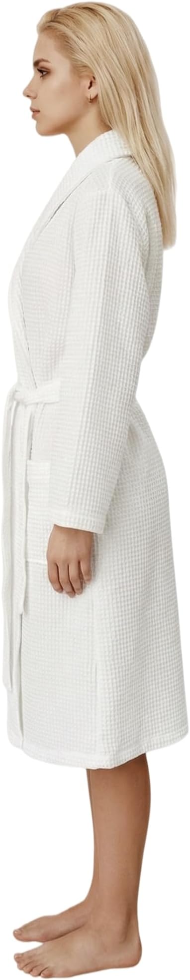 Women's Turkish Waffle Robe, Lightweight Cotton Long Bathrobe for Women