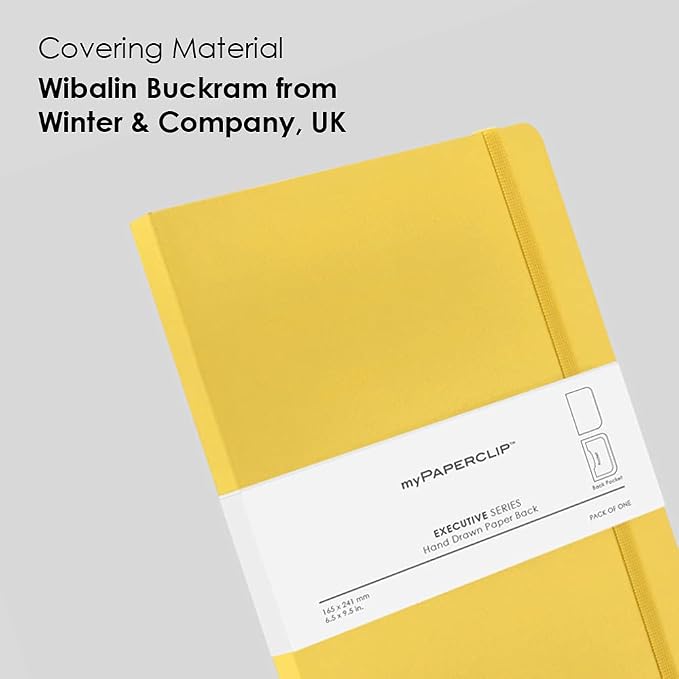 myPAPERCLIP Executive Series Notebook, A5 (5.83 x 8.27 in) Plain, Yellow
