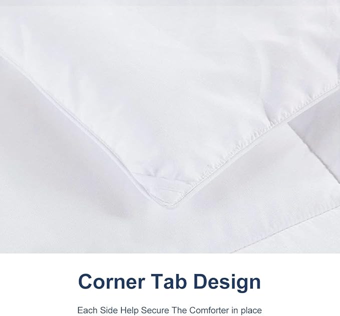 ACCURATEX Duvet Insert Queen Comforter - 400GSM Fluffy Down Alternative Fill Hotel Collection Heavyweight Comforter, Warm Thick Duvet for Fall Winter, 8 Corner Tabs - Machine Washable,White,90x90