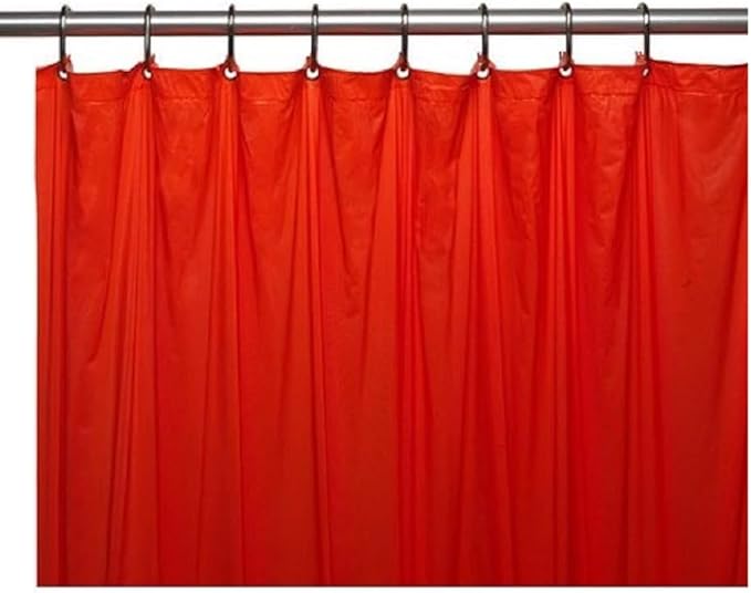Dependable Industries inc. Essentials EVA Shower Curtain Liner - Water-Resistant, Rustproof Metal Grommets, 3 Magnets Bottom, Easy Clean, 72" x 72" Size (Red)