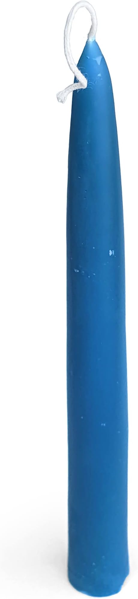 100% Pure Beeswax Taper Candles - All-Natural Handmade Decorative & Dipped Smokeless Unscented Candles for Christmas, Advent, and Hanukkah, Rustic Blue, 8.5 Inches, 12 Candle Set, by BeeTheLight